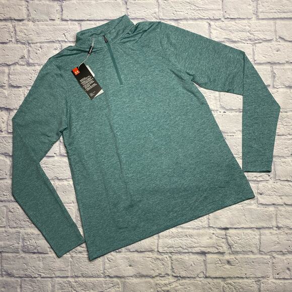 NEW Under Armour Fitted Golf Pullover in Teal - Picture 1 of 8